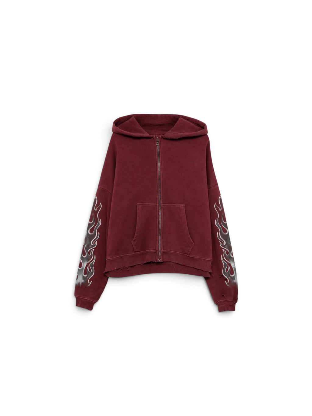 Burgundy Flame Zip Up