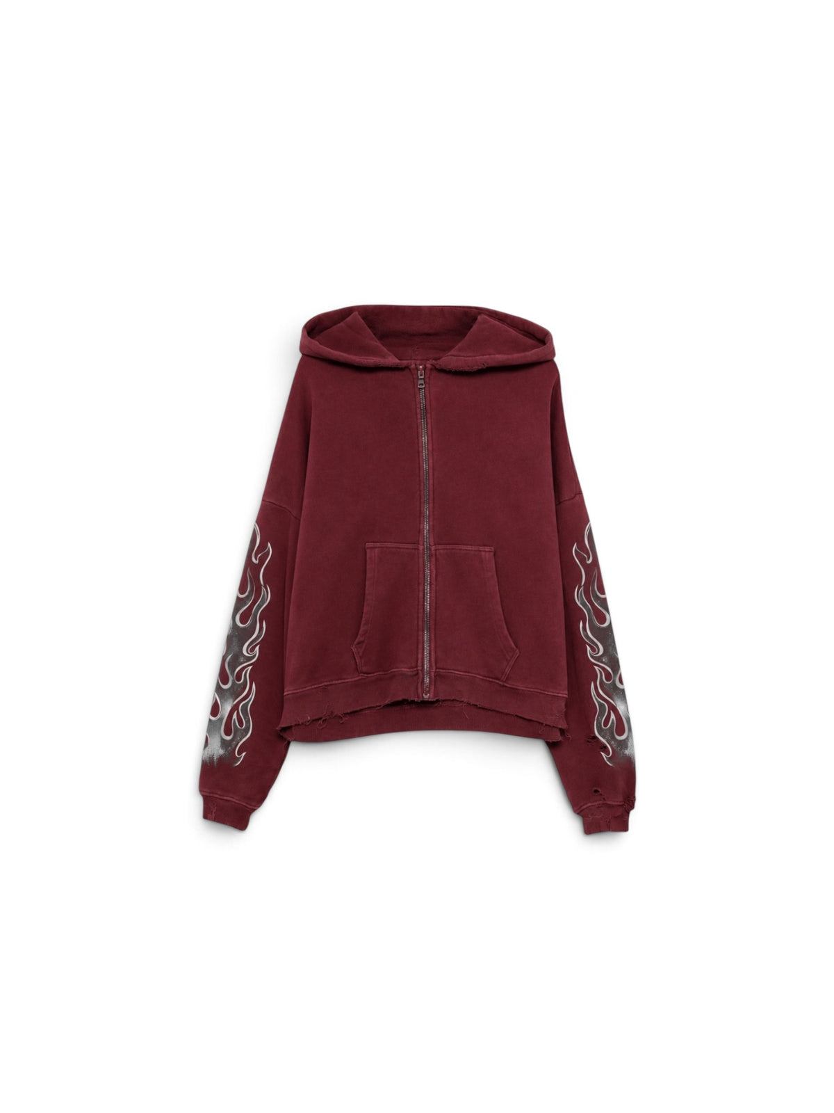 Burgundy Flame Zip Up